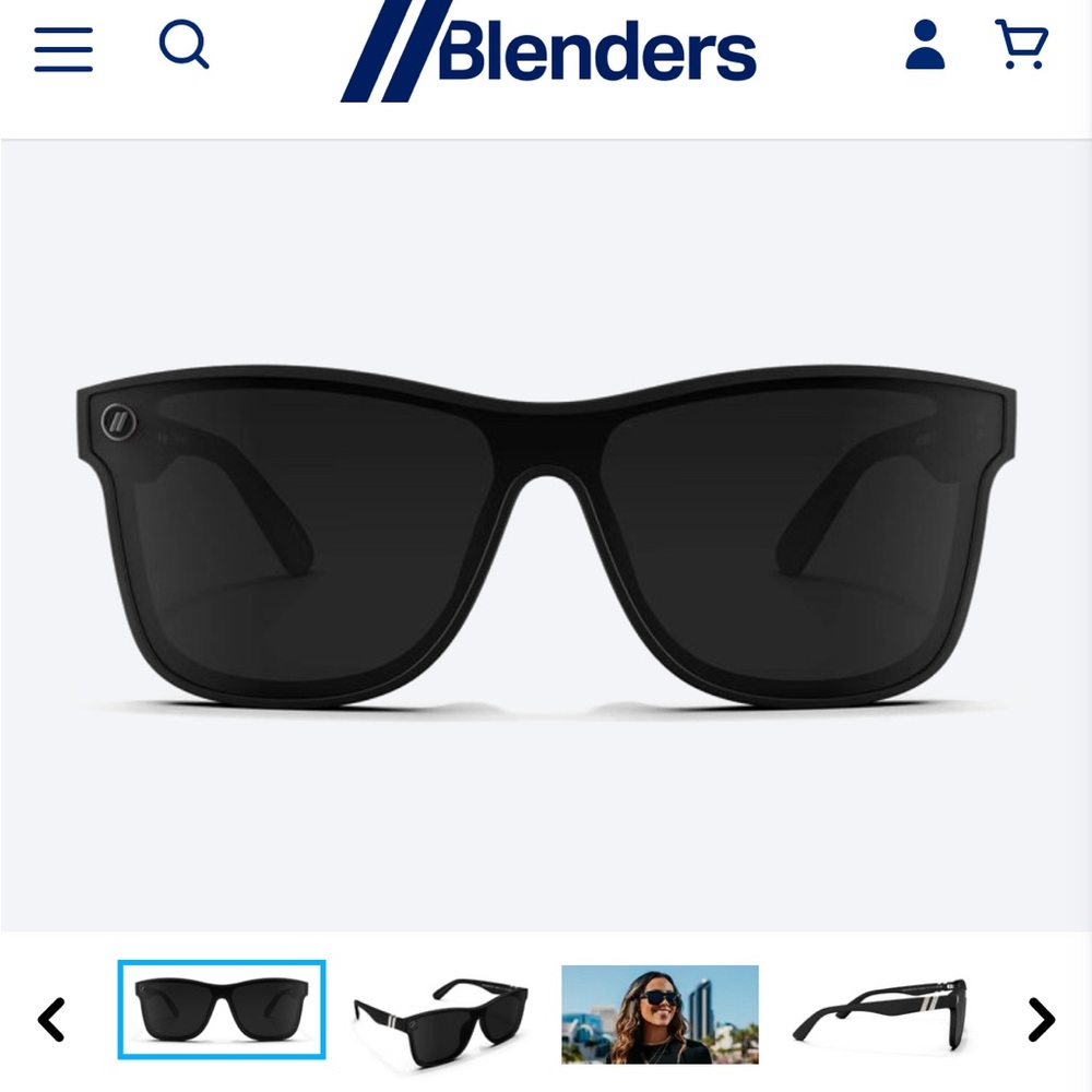 NWT Blenders Eyewear ‘Nocturnal Q X2’ matte black polarized sunglasses, UNISEX